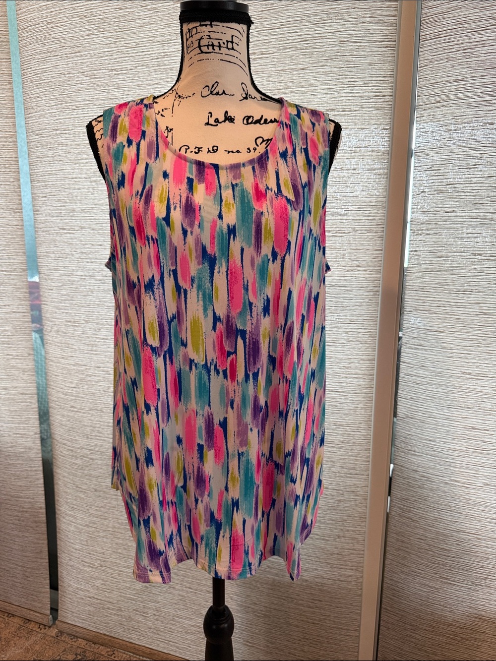 Dear Scarlett Boutique Sleeveless Brushstroke Print Tank Top and Pant Set - Picture 4 of 14